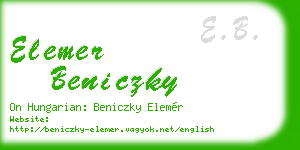 elemer beniczky business card